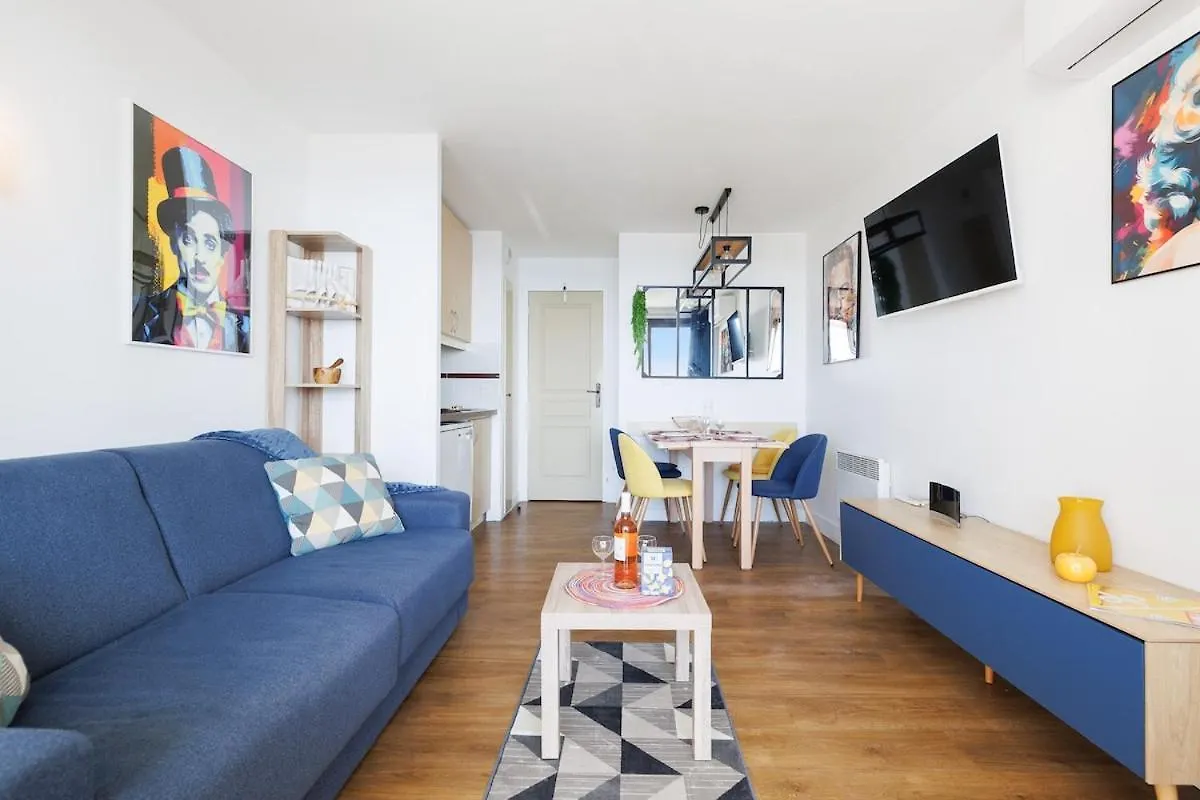 Residence Piscine Vue Mer Parking 4 Personnes Cannes